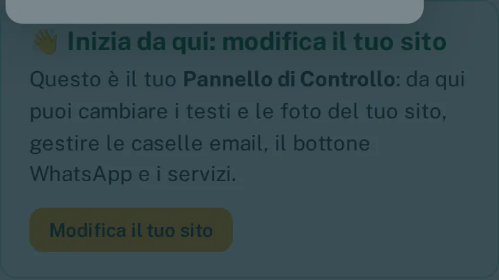 Schermata di benvenuto al primo accesso, con avvio del tour guidato